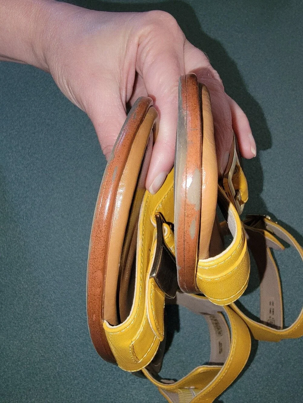 Rockport Total Motion Yellow Leather Sandals Size 8.5